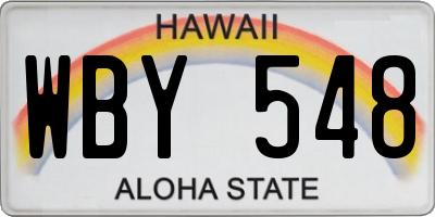 HI license plate WBY548