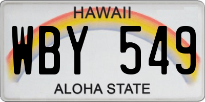 HI license plate WBY549