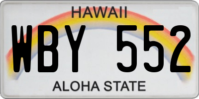 HI license plate WBY552