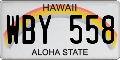 HI license plate WBY558