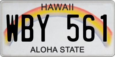 HI license plate WBY561