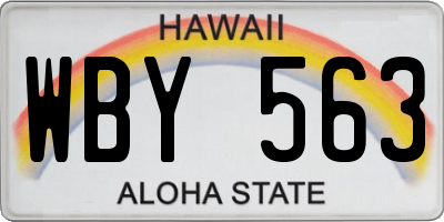 HI license plate WBY563