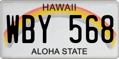 HI license plate WBY568