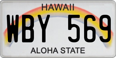 HI license plate WBY569