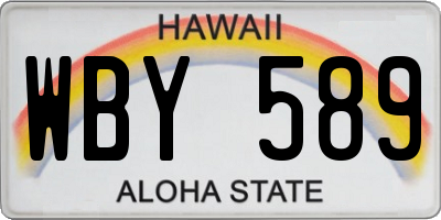 HI license plate WBY589