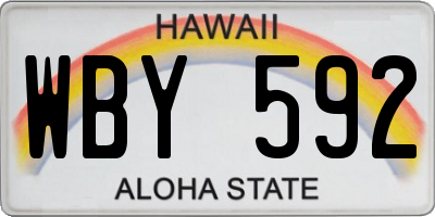 HI license plate WBY592