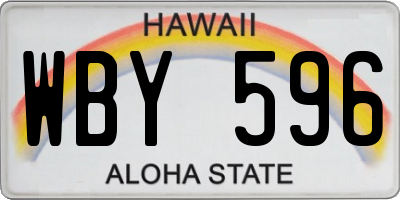 HI license plate WBY596