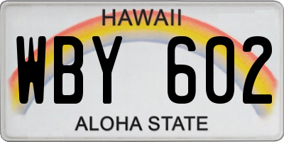 HI license plate WBY602
