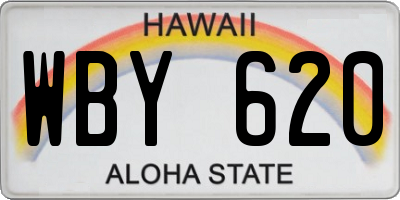 HI license plate WBY620