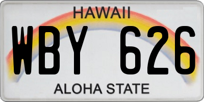 HI license plate WBY626