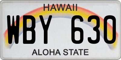 HI license plate WBY630