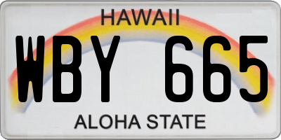 HI license plate WBY665