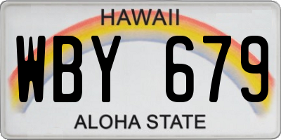 HI license plate WBY679