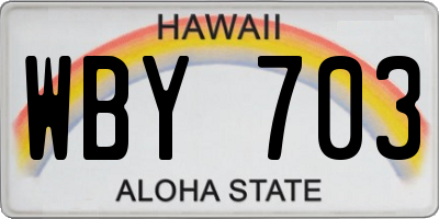 HI license plate WBY703