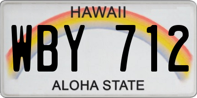 HI license plate WBY712