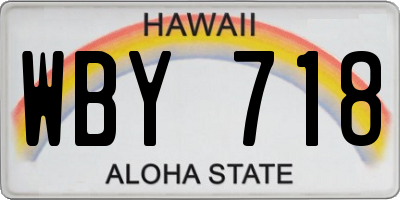 HI license plate WBY718