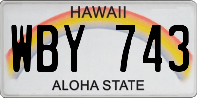 HI license plate WBY743