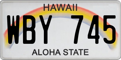 HI license plate WBY745