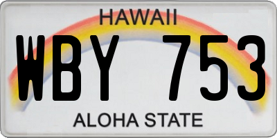 HI license plate WBY753