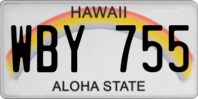 HI license plate WBY755