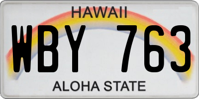 HI license plate WBY763