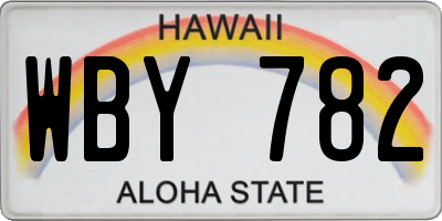 HI license plate WBY782