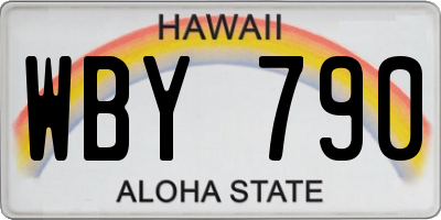 HI license plate WBY790