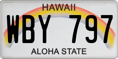 HI license plate WBY797