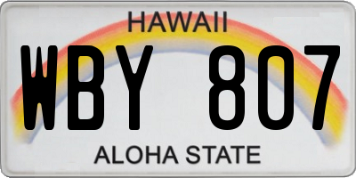 HI license plate WBY807