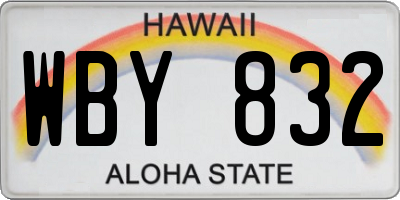 HI license plate WBY832