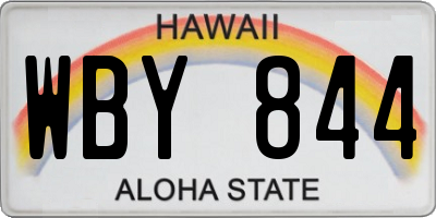 HI license plate WBY844