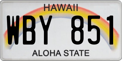 HI license plate WBY851