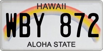 HI license plate WBY872