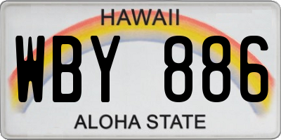 HI license plate WBY886
