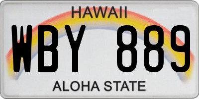 HI license plate WBY889