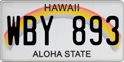 HI license plate WBY893