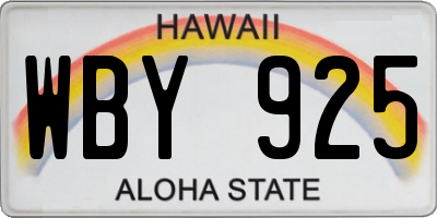 HI license plate WBY925