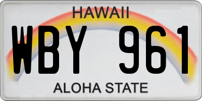 HI license plate WBY961