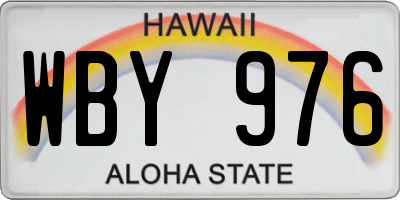 HI license plate WBY976