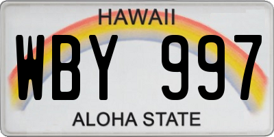HI license plate WBY997