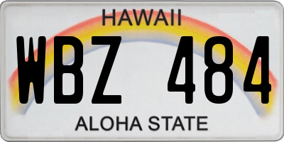 HI license plate WBZ484