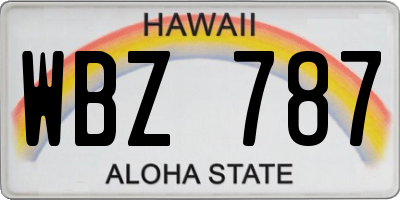 HI license plate WBZ787