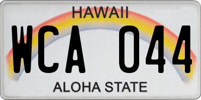 HI license plate WCA044