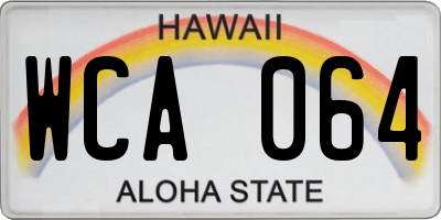 HI license plate WCA064