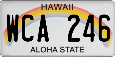 HI license plate WCA246
