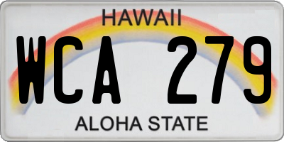 HI license plate WCA279