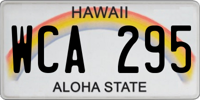 HI license plate WCA295