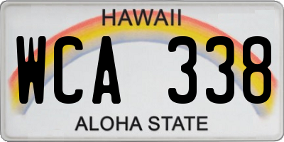 HI license plate WCA338