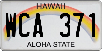 HI license plate WCA371