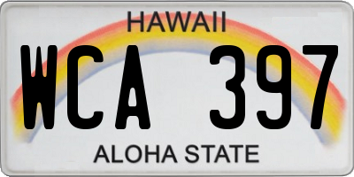 HI license plate WCA397